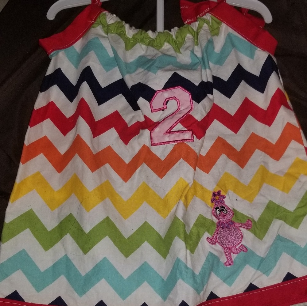 Foofa 2nd birthday pillowcase dress/top
